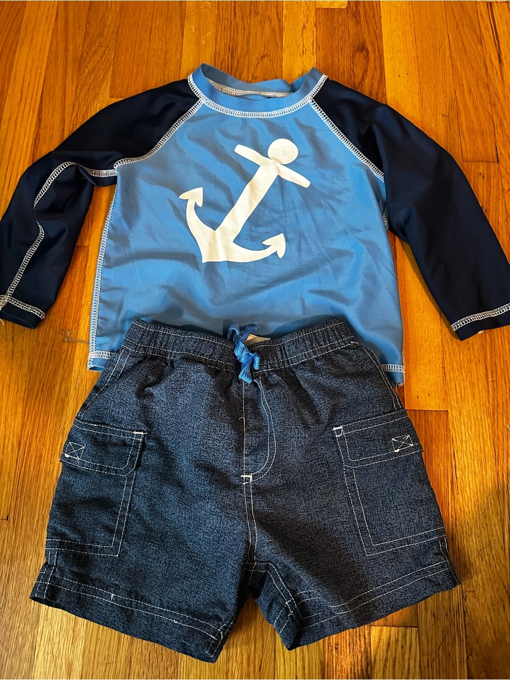 First Impressions Blue Anchor Rashguard Swim Set
